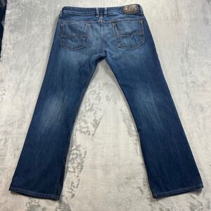 DIESEL Safado Jeans Mens 34x32 Blue Bootcut Regular Slim Straight Button Fly